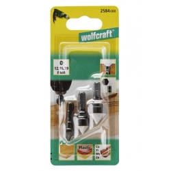 Pogłębiacz 12, 16, 19 mm Wolfcraft - WS, trzpień 6-kąt [3 szt.]