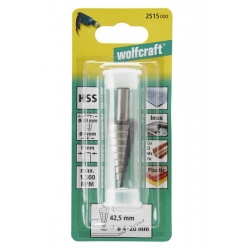 Wiertło stopniowane HSS 4-20 mm Wolfcraft, trzpień 8 mm