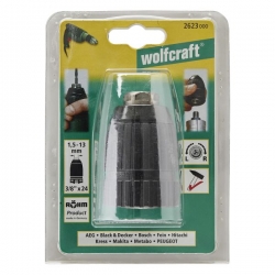 Uchwyt wiertarski szybkomocujący 1,5 - 13 mm Wolfcraft - 10 (3/8”) - 24